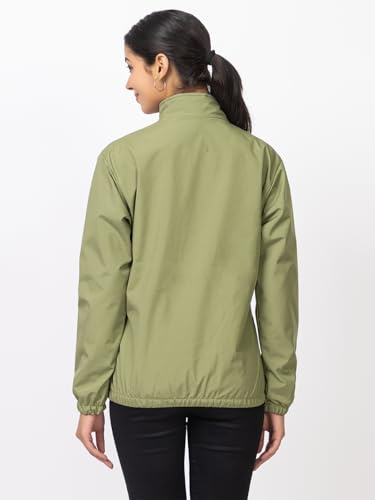 Image of Minter Full Sleeve Regular Fit Stylish Zippered with Pockets Solid Windcheater for Women