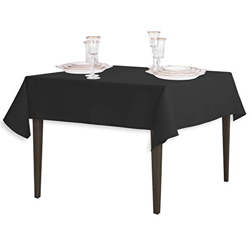 Linentablecloth 54-Inch Square Polyester Tablecloth Black #TOP2