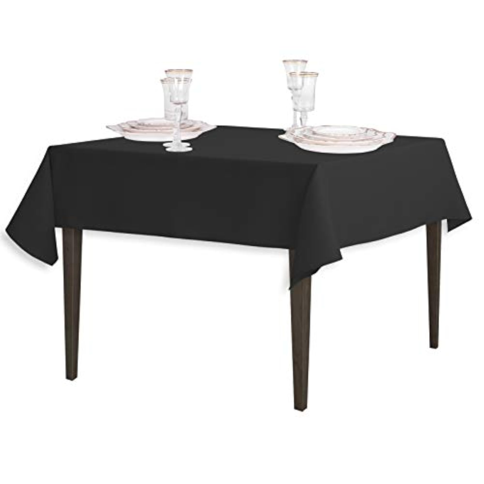 54-Inch Square Polyester Tablecloth Black