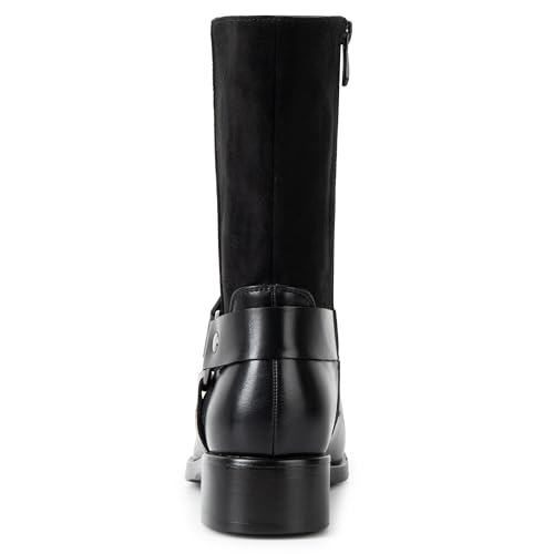 Alpine Swiss Daria Womens Moto Biker Boots Vegan Leather Motorcycle Mid Calf Booties4