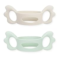 NJCXOLA 2 Babyflaschengriff aus Silikon,Breitkalibriger quadratischer Flaschengriff Silikonhohlgriff mit Engelsgriff Flaschenzubehör(4.5 * 13cm)