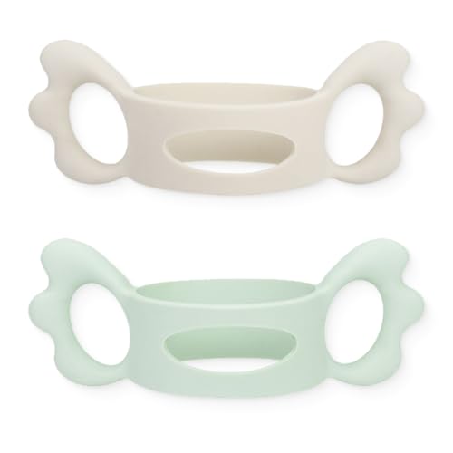 NJCXOLA 2 Babyflaschengriff aus Silikon,Breitkalibriger quadratischer Flaschengriff Silikonhohlgriff mit Engelsgriff Flaschenzubehör(4.5 * 13cm)