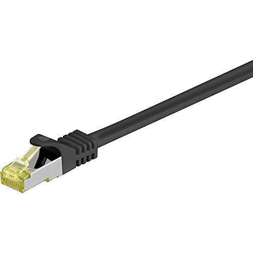 Goobay 91617 RJ45 Patchkabel CAT 6A S/FTP (PiMF) mit CAT 7 Rohkabel / 500 MHz Netzwerkkabel / Internetkabel RJ 45 Stecker / LAN Kabel Schwarz 3m