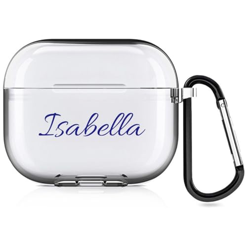 Cover personalizzata con nome Compatibile con Apple AirPods 4, copertina morbida personalizzata con stile di scrittura a mano (Chiaro)