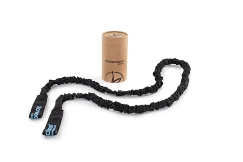 Konnections Fabric Covered Resistance Band Revolutionary Pilates Enhancement Tool for Strength, Flexibility and Precision (Black)