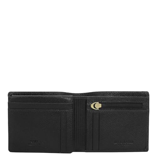 Image of Da Milano RFID Protected Leather Wallet for Men with Card Slot - Black