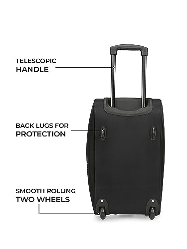 Image of Stony Brook by Nasher Miles Maze Polyester Cabin Small 52 cm Black Fluorescent Green Wheel Duffel Bag for Travel | Duffle Bag with Trolley