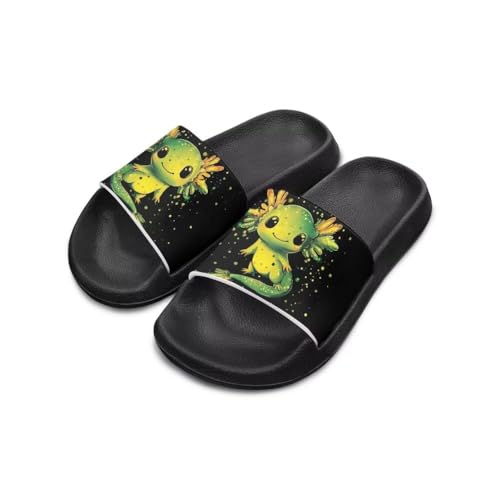 Image of Unisex Slides for Girls Boys Comfortable Slippers Slides Non-slip Shower Shoes House Fashion Thick for Indoor & Outdoor Gifts