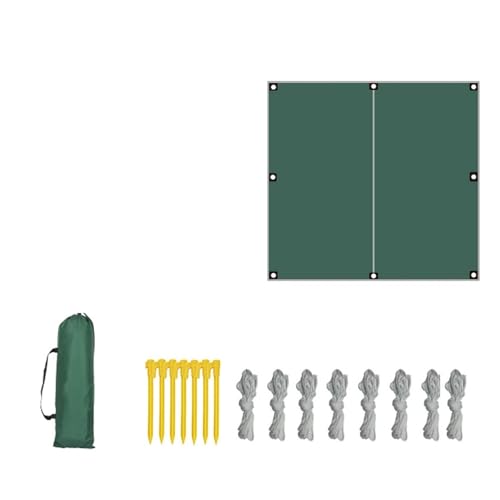 �o�b�N�p�b�L���O�̂��߂̌y�ʂ̃L�����v�̖h���V�[�g�̖h�����悯�̓��悯(Green rope set3x3m)