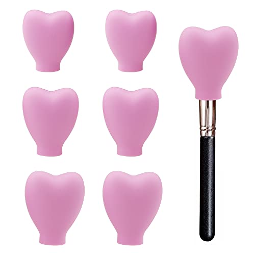 Make Up Pinceau Protection Silicone Porte-brosse Réutilisable Cœur Maquillage Porte-linge Tête de brosse pour pinceaux de maquillage Porte-brosse pour pinceaux de maquillage(6 pcs) Cover