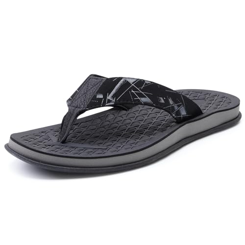 Image of MALIDA Mens Flip Flops Non-Slip Bathroom Shower Shoes Cushion foam Indoor and Outdoor Thong Sandals