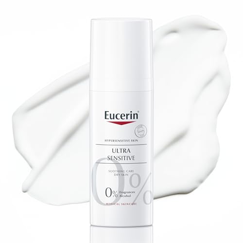 Eucerin UltraSensitive Soothing Care Day Cream (Dry Skin) 50ml, Face Cream for Sensitive and Hypersensitive Skin, Irritation Relief Face Moisturiser, Fragrance-Free