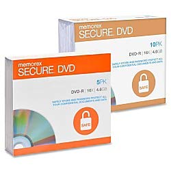 Electronics Memorex 5-Pack Secure DVD 4.6GB Book