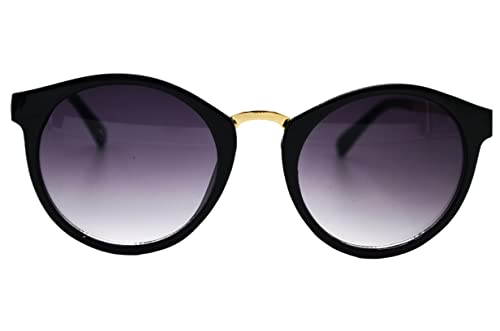 Foster Grant Women's JS 18 01 Round Black and Gold Frame Sunglasses with Gradient Lenses4