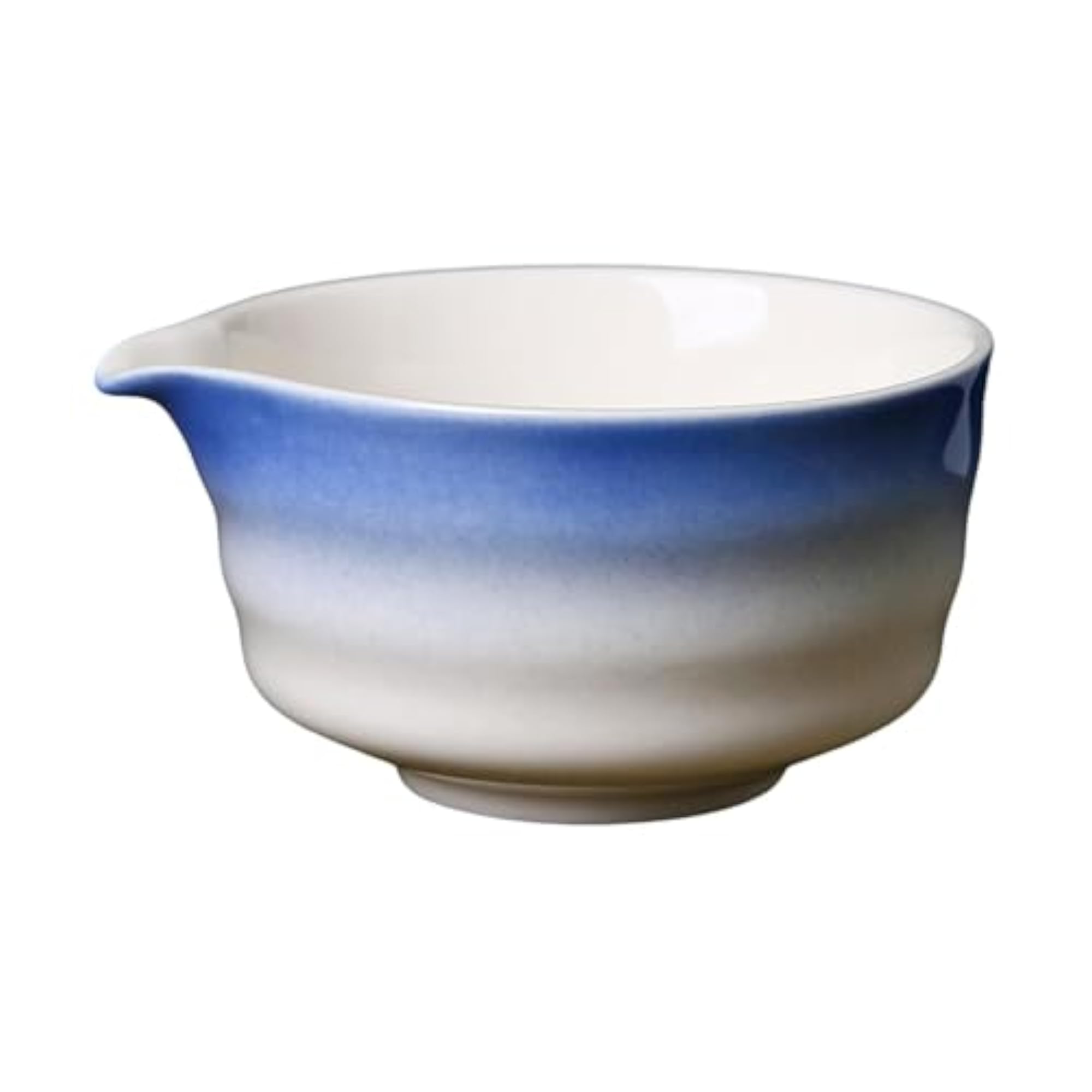 Ceramic Matcha Bowl with Spout 450ml Handcrafted for Friends Tea Lovers Gift Blue