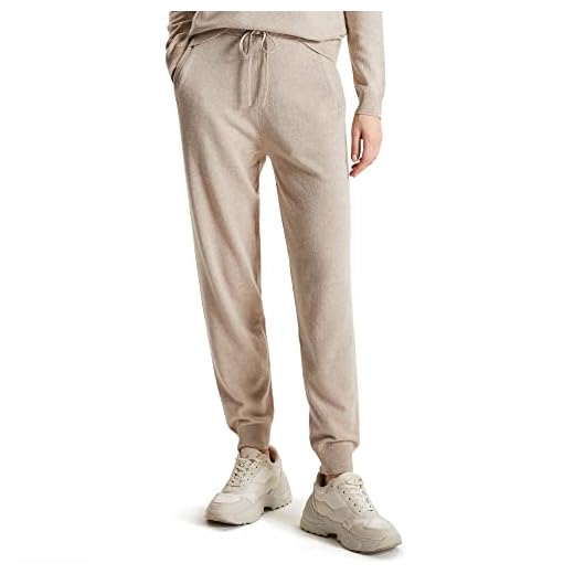GreenMount Womens Cashmere Sweatpants High Waisted Baggy Pants with Pockets Home Fall Bottom Joggers for Women Keep 37.5°Warm Khaki
