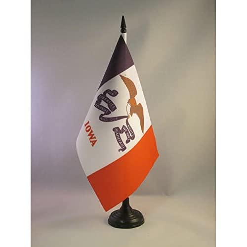 AZ FLAG - Tischflagge Iowa - 21x14 cm - Bundesstaat Iowa Tischfahne 14 x 21 Cm - Flaggen