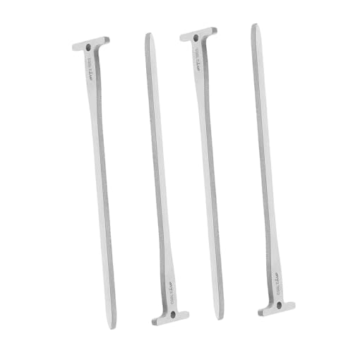 Toyvian 4 Piquetas Metálicas para Tienda De Campaña Parasoles Clavos para El Suelo Herramienta De Acampada Equipo De Mochilero Clavos para Bordes Estacas De Paisaje para