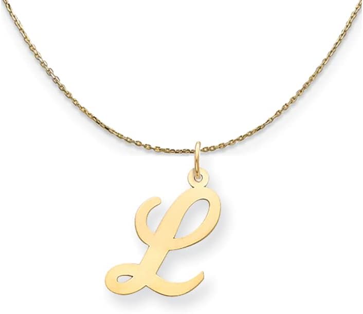 The Black Bow 14k Yellow Gold Medium Script Initial L Necklace