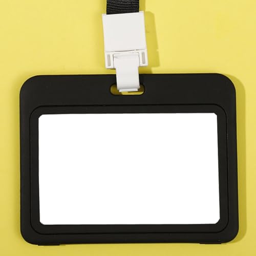 Rexcp 3 Pcs Id Card Holder,Office,School Id,Work,Credit Card,Double-Sided Transparent Window Horizontal Hard Shell Waterproof Card Holder(Horizontal Black).2