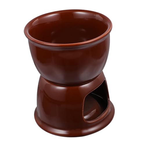 MOLUCKFU Ceramic Chocolate Melting Pot 1 Set Cheese Fondue Set for Melting Chocolate Candy Melts