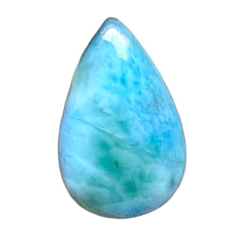 Cabochon larimar naturel poire 24x15x4mm pour création de bijoux de lithothérapie unique