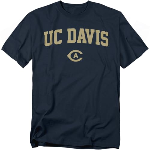 LOGOVISION University of California, Davis One Color Arched Unisex Adult T Shirt, Navy, Medium