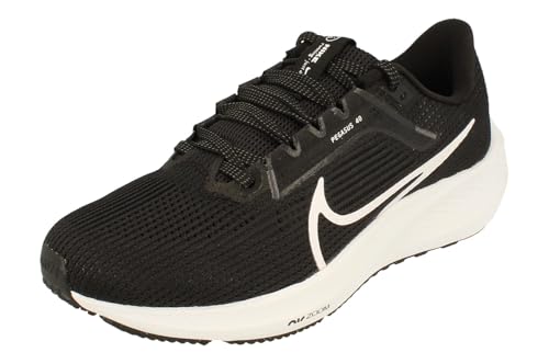NIKE Air Zoom Pegasus 40 Women's Trainers Running Shoes, Black White Iron Grey, 6 UK