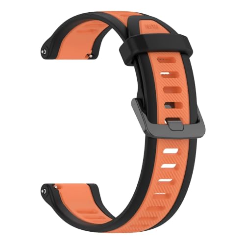 SRMVRNKNNK 20mm�X�g���b�v Fit For Garmin Fit For Forerunner 165 �o���h �u���X���b�g�o���h Fit For Forerunner 265s �X�|�[�c�X�g���b�v�ɓK��(Black orange,18mm)