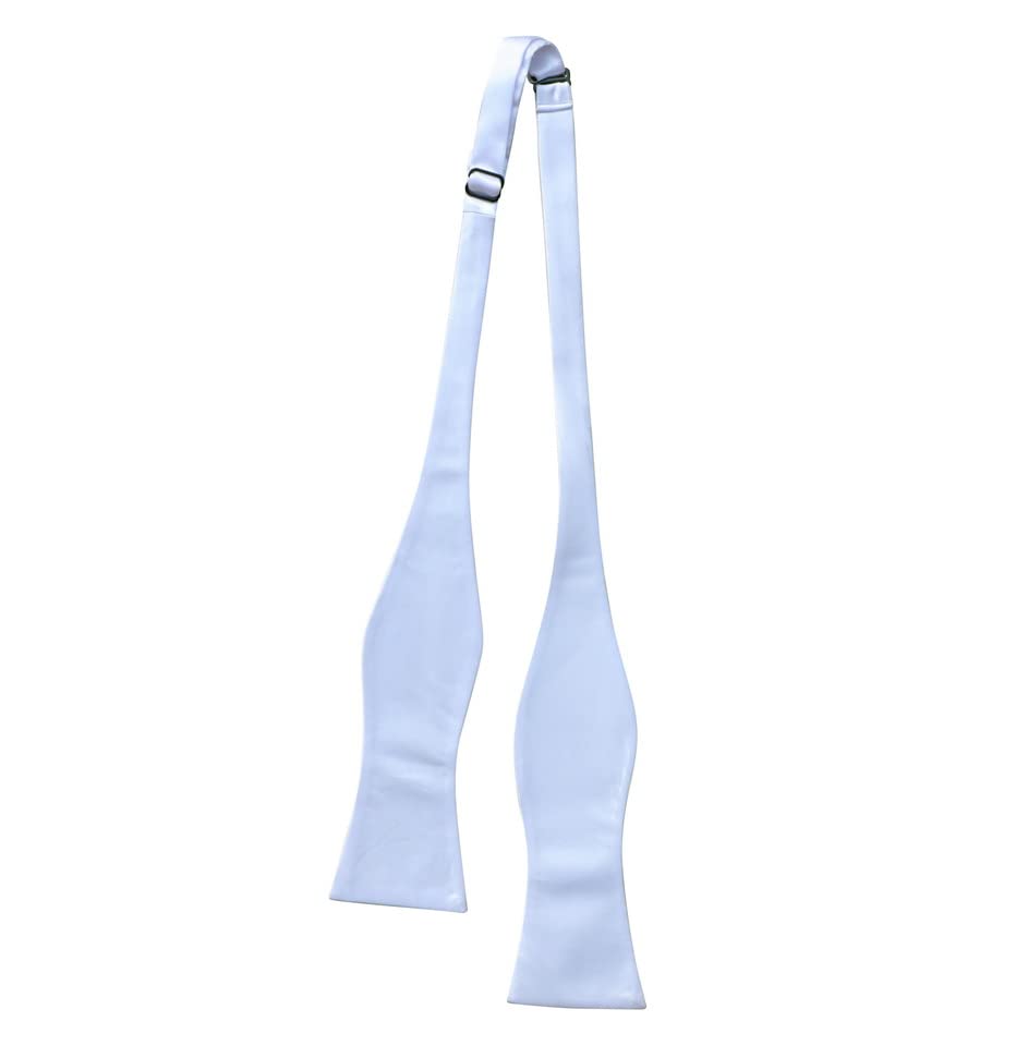 Men’s Satin Polyester Open Bow Tie (White) (OB-6)-image-20