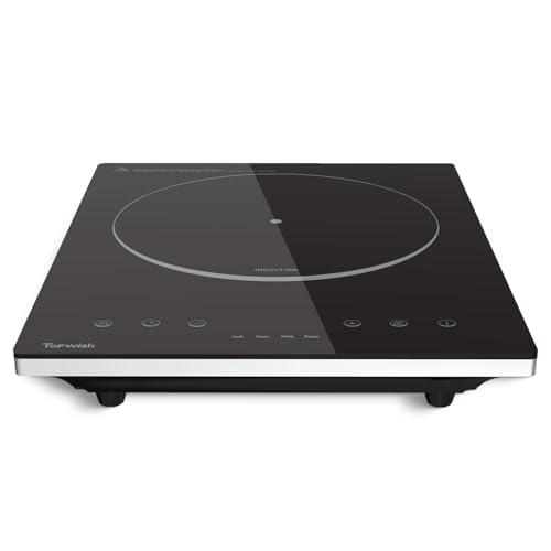 Induction Cooktop, TOPWISH Portable Hot Plate Electric Induction Burner, 10 Temp Levels up to 464°F, 110-120V Electric Stove Top Cooker with High Energy Efficiency & Kids Lock for Cooking, 1600W