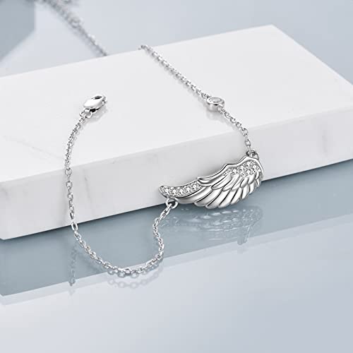 POPLYKE 925 Sterling Silver Infinity/Cow/Wing/Cross/Heart Bracelet for Mom and Daughter Jewelry Birthday4