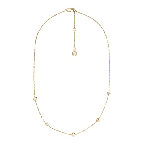 Image of Fossil Women's Ellis Toi Et Moi Gold-Tone Brass Station Necklace