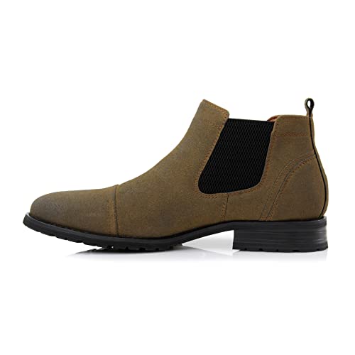 Image of Ferro Aldo Men's Chelsea Boots | Pull-On Ankle Boot in Plain Toe, Cap Toe & Wingtip Brogue Styles | For Casual, Dress, Work & Formal Events