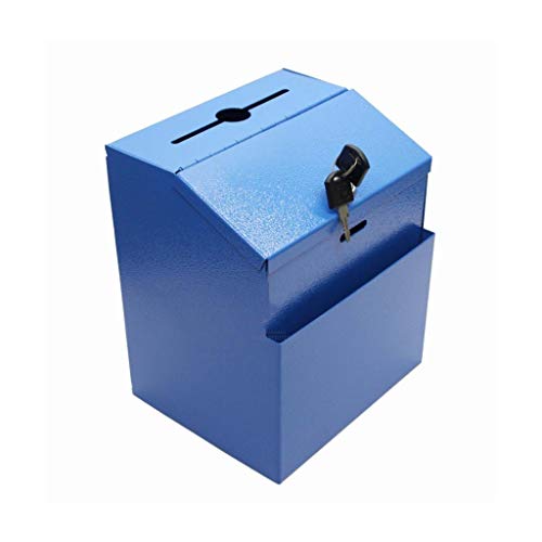 Boîte aux lettres de sécurité extérieure verrouillable en métal avec 2 clés pour montage mural, style américain pour entrée de maison ou mariage