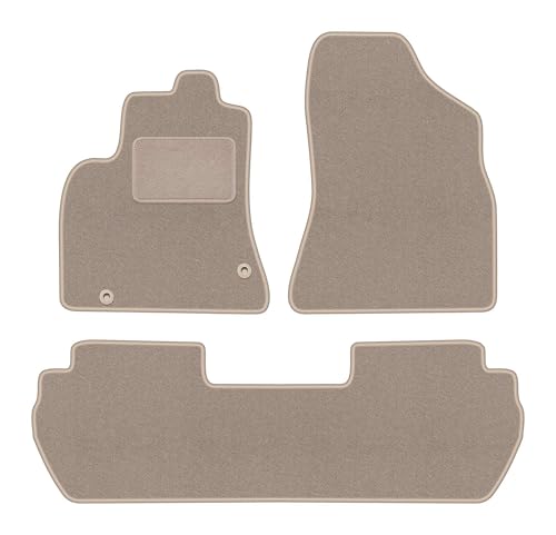 Tapis de voiture pour les voyages en famille en Partner II Tipi velours beige confortable