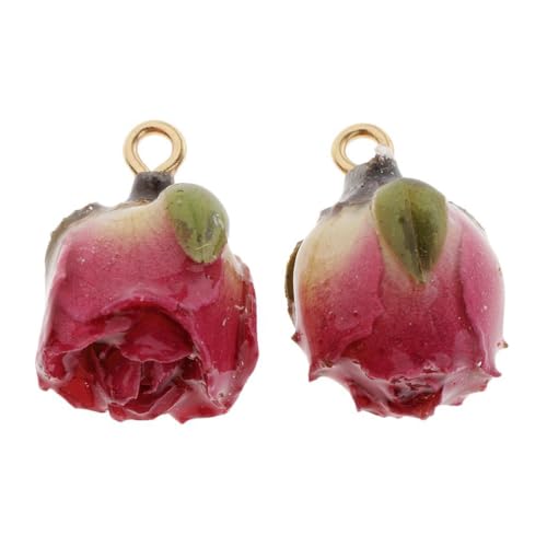 PIXZCSA Pendientes de flores con impresionantes capullos de rosa hechos a mano. Regalo para amantes, familiares y amigos. Pendientes de scrapbooking. Decoración para el hogar,
