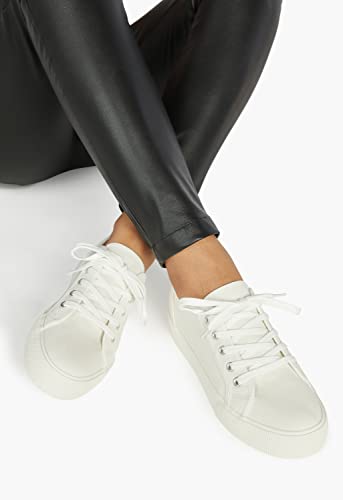 Justfab First-Timer White Sneakers For Women - Women's Fashion Sneakers, Low Top, Walking Shoes Women, Comfortable Work Shoes For Women - Casual Sneakers For Women, 7 #TOP5