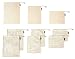 Premium Reusable Produce Bags | Zero Waste Green Bags | Organic Cotton is Washable& Durable | Mesh and Bulk Bags with tare weight | Set of 9 | Large Medium Small