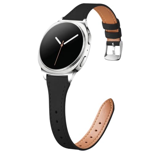 Bracelet fin en cuir véritable pour Samsung Galaxy Watch 8 | Modèle femme et homme