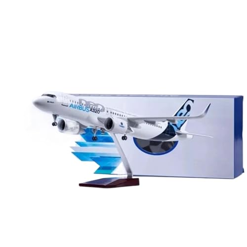 Modèle d'avion miniature Airbus A320 miniature lumineuse pour salon et bureau