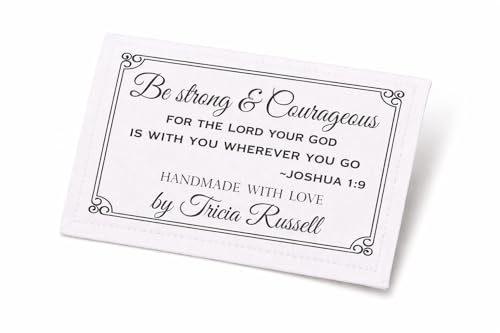 Personalized Christian Quilt Labels – Joshua 1:9 “Be Strong and