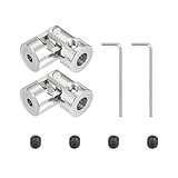 PATIKIL Drehbarer Universeller Lenkschaft 5mm Bis 3mm Innendurchmesser 2 Stk U Gelenk Schaft Kupplung U Gelenke Kuppler Verbinder Zubehör Mit M4 Schrauben