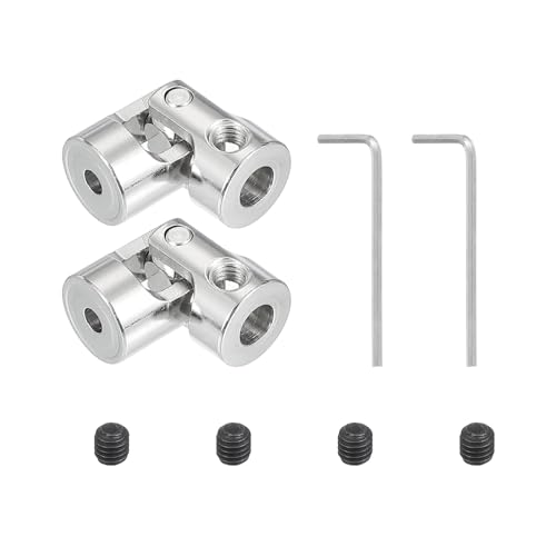 PATIKIL Drehbarer Universeller Lenkschaft 5mm Bis 3mm Innendurchmesser 2 Stk U Gelenk Schaft Kupplung U Gelenke Kuppler Verbinder Zubehör Mit M4 Schrauben
