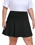 MoFiz Plus Size 20' Knee Length Skorts Skirts for Women Golf Tennis Skort High Waisted Athletic Skirt for...