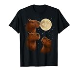Three Capybara Moon 3 Capybara Howling At The Moon T-Shirt