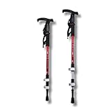 Weida | Bastones Extensibles de Aluminio 2 Unidades de Senderismo | Ligeros y Resistentes con Empuñadura Ergonómica de Goma | Correa Ajustable | Bloqueo rápido | para Todoterreno (Rojo)