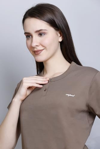 Image of CUPID Women Comfortable Cotton Round Neck Half Sleeve Casual T-Shirt, Sleep, Night, Yoga, Daily Gym n Lounge Wear Short Tee /Top for Girls