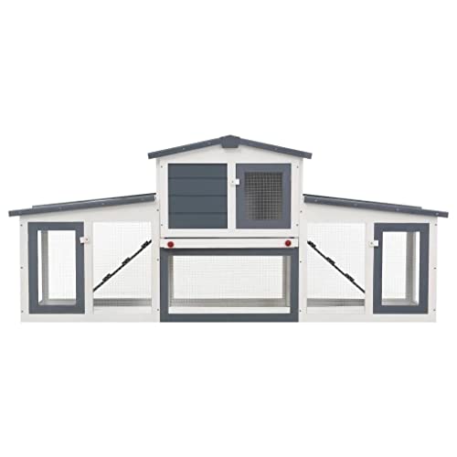 Chamber 80 Zoll Outdoor Hühnerstall Holzkäfig Haustierhaus Kaninchenstall Mit Laufbereich Leiter Abnehmbare Ablage – Bild 4