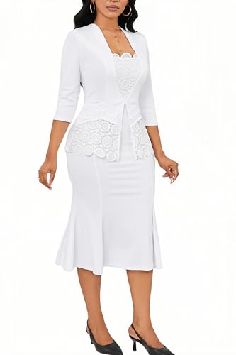 Elegant Church Dress for Women Midi Dresses Work Wear Vintage Pencil Dress for Business Casual Outfits2